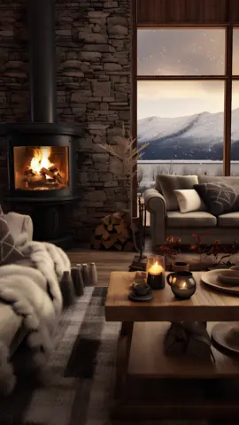 Snug Winter Escape - Living Room with Fireplace, Candles, and Cozy Seating #spring  #rain  #fireplace  #asmr  #asmrsounds  #cozy  #cozyathome  #sleep  #rest  #calm  #relax  #anxietyrelief  #aniexty  #cat  #winter  #renderedescapes  #usa  #america