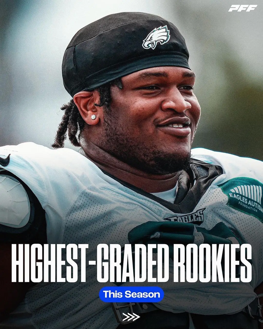 The highest-graded rookies this season ➡️ #rookies #nfl #season #grades #pff #profootballfocus #fyp 