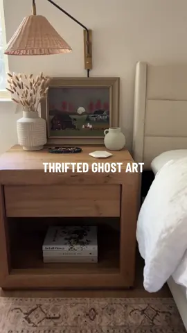 More close up of my thrifted ghost art creation! 🦇👻 🐈‍⬛ #fyp #thriftedart #ghostart #ghostarttrend #ghostart👻 #thriftedghostpainting 