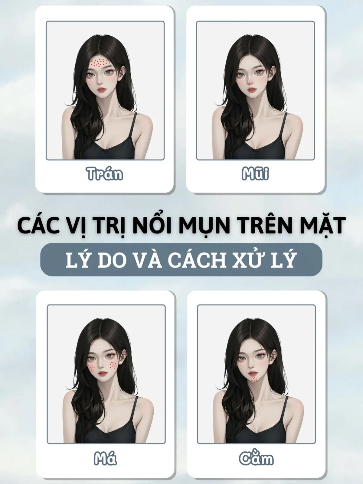 Lý do và cách xử lý các vị trị nổi mụn trên mặt 🌷✨#goclamdep #chammun #mun #tipslamdep #xuhuongtiktok 