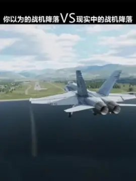 【你以为的战斗机降落 VS 现实中的战斗机降落】原来飞行员都是用油门降落的。#战斗机 #降落 #dcsworld #模拟飞行