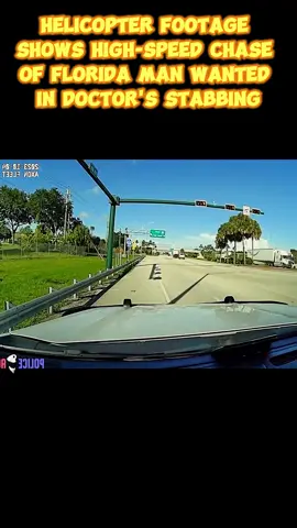 Helicopter Footage Shows High-Speed Chase of Florida Man Wanted in Doctor's Stabbing  #policeofficer #pursuit #copusa #policeactivity #copstvshow #copsoftiktok #trending #foryoupage #fbyyy 