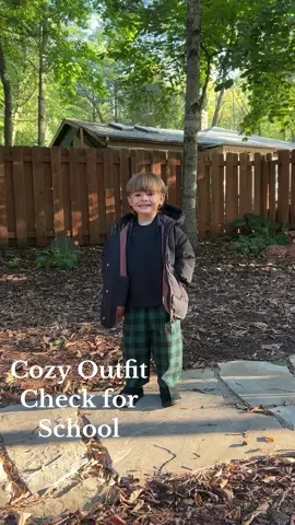 This is what happens when you’re rushing to get out the door 😂 he was feeling a little stuffed up anyways so comfy pants for the win! #outfitcheckforschool #whatbeauwears #comfyoutfit #toddlerboystyle 