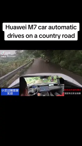 Huawei问界M7car's autopilot on a country road