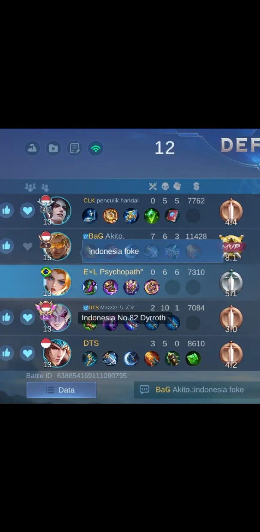 Kok bisa ya anj*** Player gini masuk Indonesia no82 , Tag anj** yg pake dyroth ini! cuiihhh #mlbb #mobilelegends_id #hariharingetrol