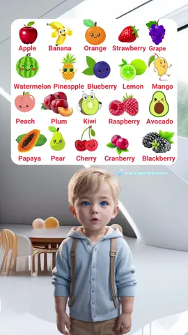 English for kids - Fruits topic #fruit #fruits #vocabulary #englishteacher #englishforkids #englishbaby #kingenglishkids #kingenglishkidsanime 