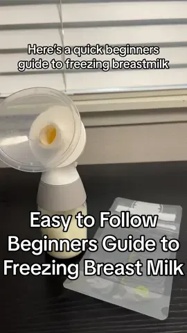 How to freeze breast milk guide. Learn how to properly freeze breast milk in this simple video. Pumping tips and tricks!  1. Grab milk & storage bags  2. Use flange to pour milk in storage bag so you don’t spill 3. Label with date/time/amount 4. Freeze on flat surface  #breastmilkstorage #exclusivepumping #firsttimemom #pumpingmom 