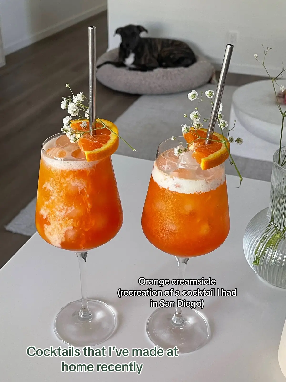 Inspired by restaurants, the season & creators on this app. Kiwi elderflower gin recipe by @shan shantelle shantila  Amazing tangerine sour recipe by @stevenfingar #cocktails