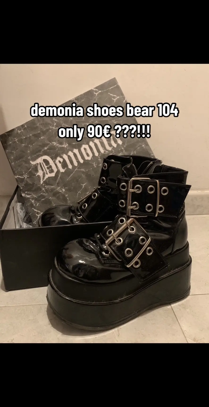 demonia shoes bear 104, taglia eu: 38 🖤 #demoniashoes #demonia #bear104demonia #goth #nero #lucido #demoniaboots #demoniaboots🖤 #alternative #platformshoes #platforms #yk2 #stivalineri #original #boots #stivali #plateau #blackshoes 