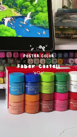 Hẹn hôm sau vẽ tranh bằng màu poster của Faber nhen 🌺💫 #fabercastell #postercolor #faber #poster #fyp #LearnOnTikTok #cazoixanh #artist 