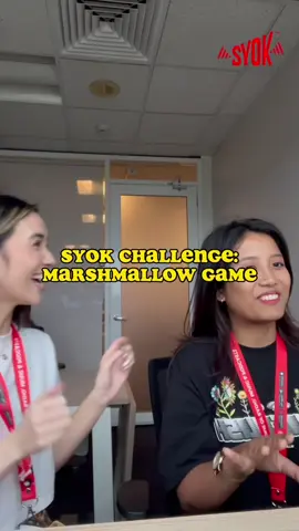 SYOK team kali ni nak try challenge marshmallow game 😂 Practice la banyak mana pun memang susah giler weh! Korang try la buat challenge ni dengan member korang boleh tak lebih kitaorang ni 🫡 #SYOK #syokchallenge #challenge #marshmallowgame #trend #fyp #fypシ 