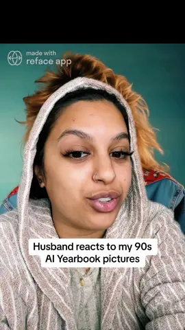 Husband Reacts to my 90’s Pictures 😂@Reface #foryou #yearbooktrend #fypシ #couplecomedy #ai #couplegoals #90s #reface #faceswap #aiyearbook | a d