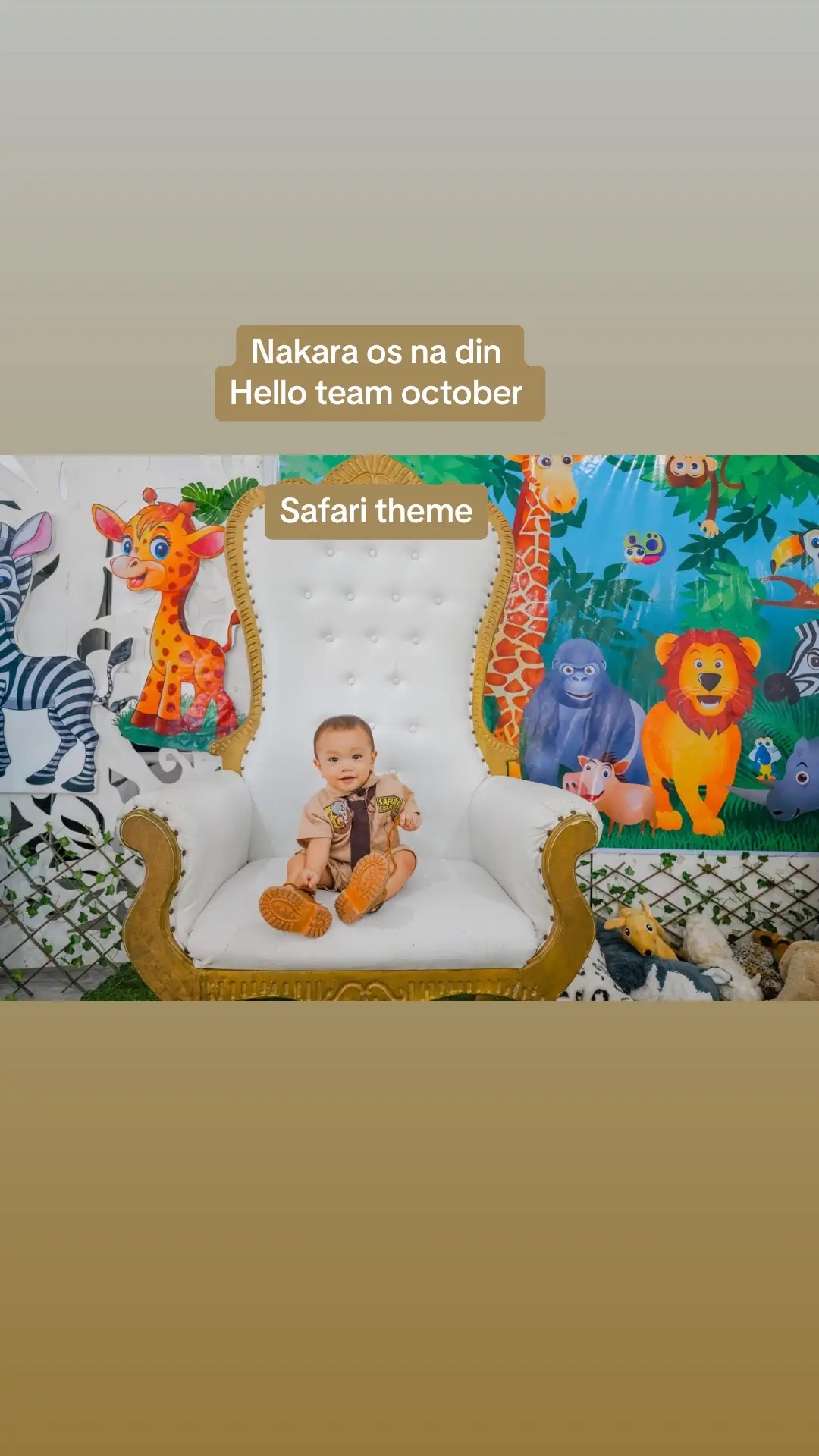 Happy 1st birthday ou theo hello team october #1stbirthdayparty #safaritheme #teamoctober #birthdaybaby #fyp #babiesoftiktok 