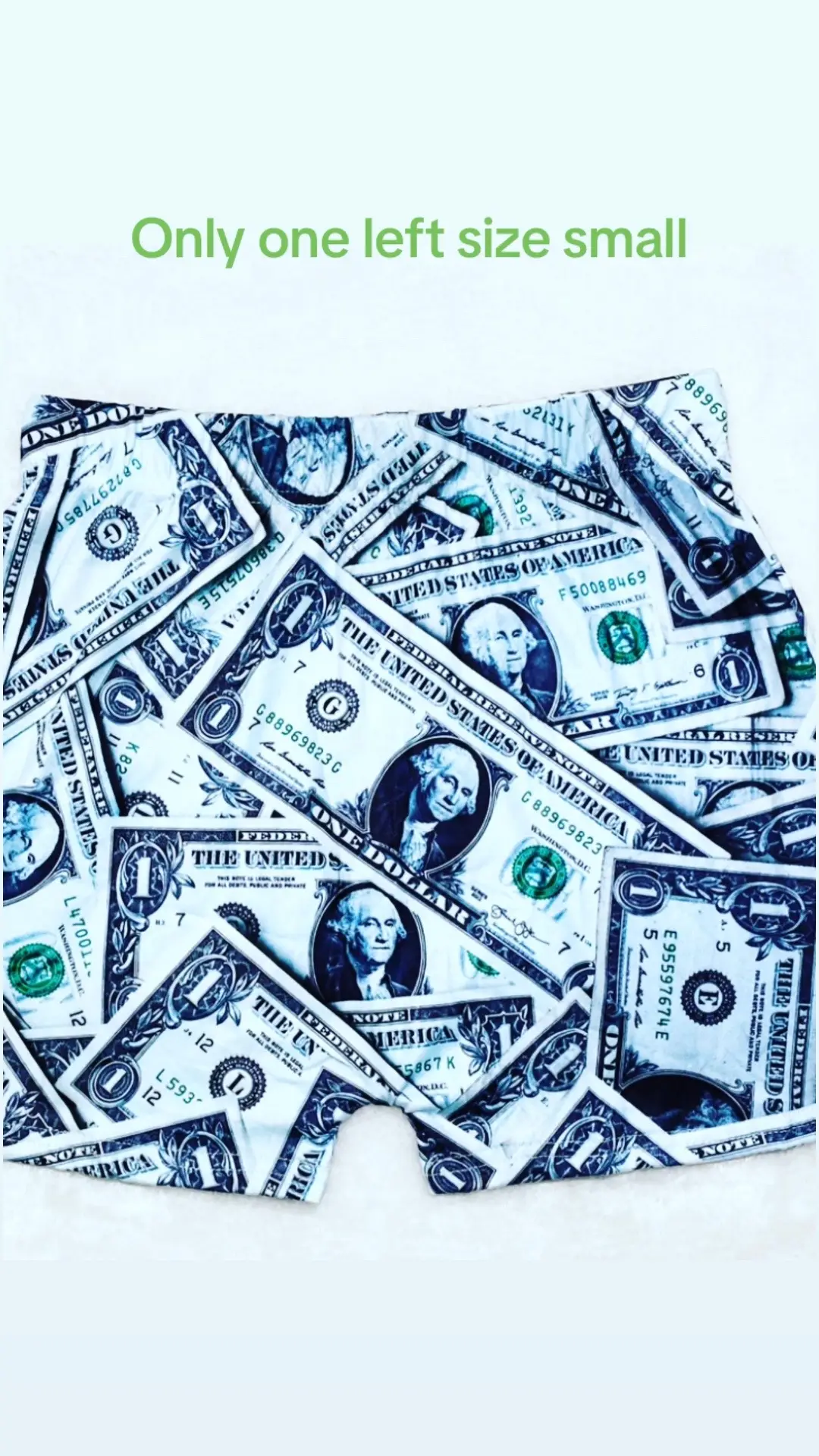Get to the website now booty shorts are almost gone. The money grab booty shorts are only available in size small. Last chance to get you a pair! Visit chillfactory2021.com now #shop #shorts #moneygrab #dollar #pajamas 
