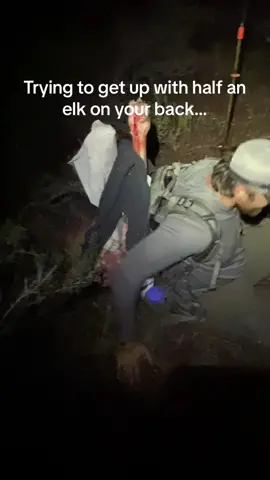 My cousin and i had the bright idea of only taking one trip while packing out my bull. We did it! But as you can see, it presented some… challenges 😂 #hunting #elkhunter #archery #bowhunting #huntingseason 