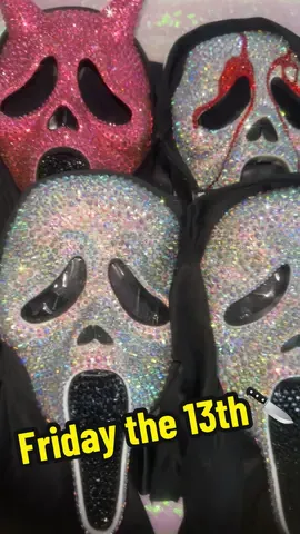 Sorry Jason its been a Ghostface kinda Halloween 🤷‍♀️ (Not to say I havent got any Jason Mask orders lol) #fridaythe13th #ghostface #blingmask #halloweenmask #spirithalloween #blingghostfacemask 