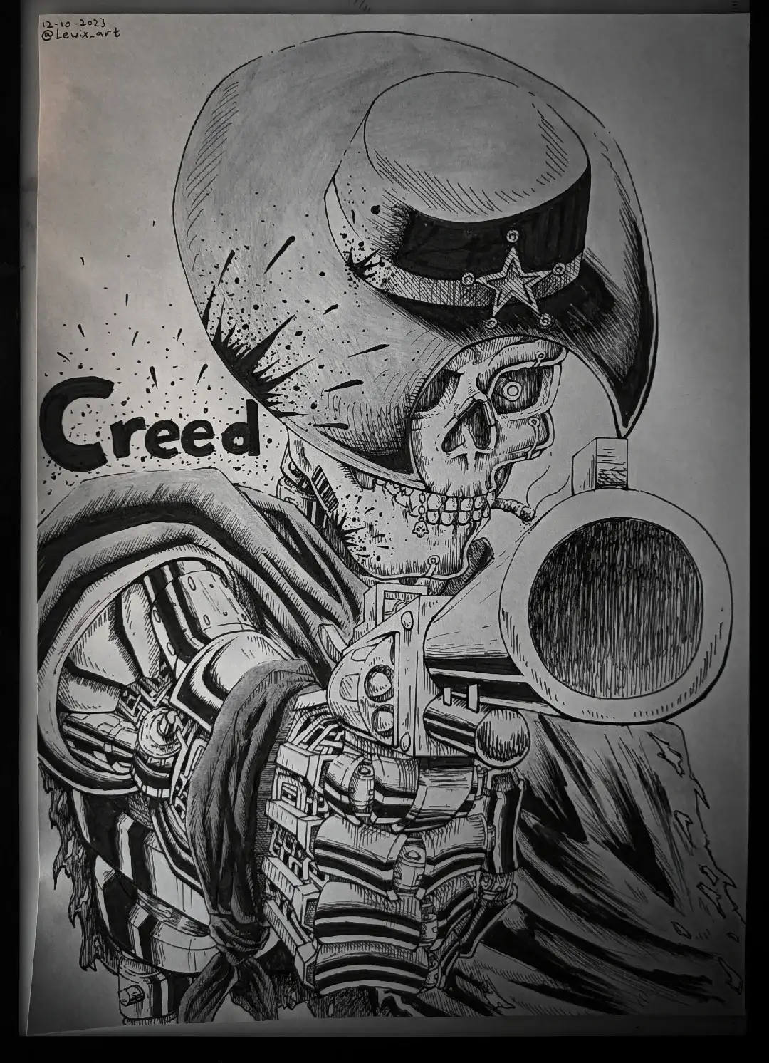 #artwork #artistsoftiktok #drawing #arttok #artist #art #arte #sketch #cowboy #sherrif #gun #robots #robot #creed 