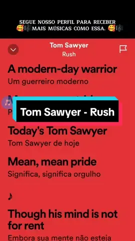 Tom Sawyer - Rush #tomsawyer #rush #letrasdemusicas #traducaodemusica #inglesnotiktok #aprendainglescommusica #inglesfacil #soasmelhores 