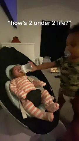 If he’s not trying to help then he’s throwing stuff at him lol 🤦🏽‍♀️ every day is different 😅  #fyp #MomsofTikTok #babiesoftiktok #sahm #newborn #2under2 #firstborn #firstbornson 
