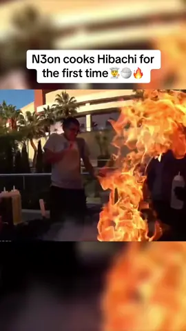 N3on cooks Hibachi for the first time👨‍🍳🍚🔥 #n3on #n3onclips #viral #n3on2k #explore #fyp #hibachi 