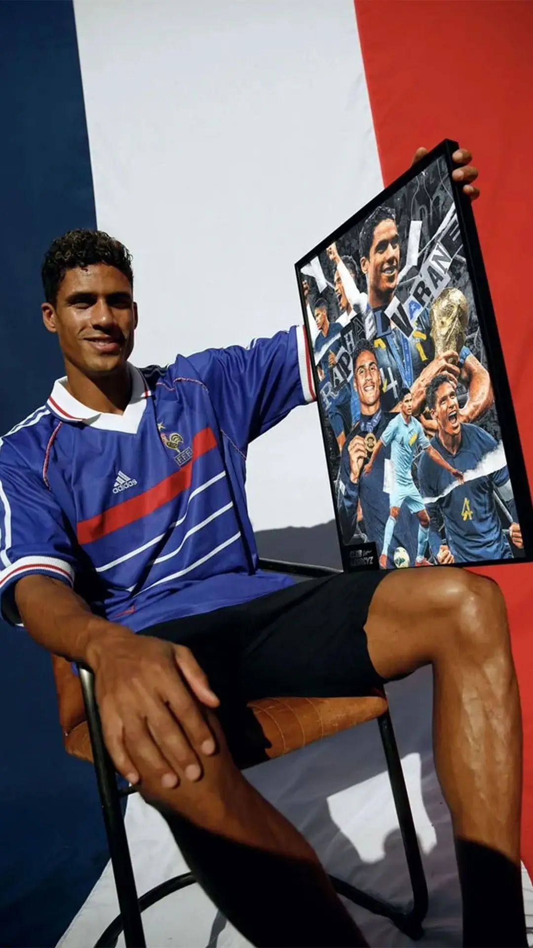 Club Legacyz have released a limited edition Raphael Varane collection. Including a signed 1 of 1 card. He even wore the 1998 France shirt for the photoshoot! #Varane #ClubLegacyz #FootballShirts #FootballKits #SoccerJerseys 