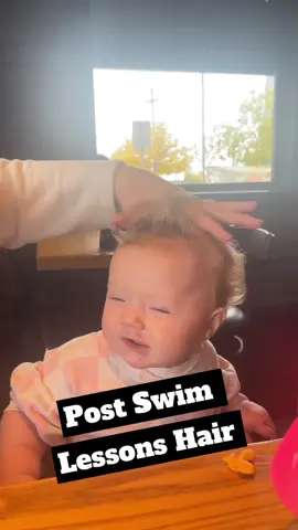 Cant tame the post swim hair 😂 #babiesoftiktok #swimlessons #connybaby #poolhairdontcare #fyp