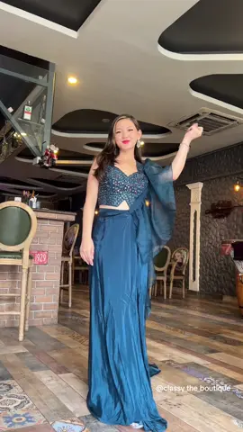 NEW DESIGN DRAPE SAREE AVAILABLE!! #fyp #newarrivals #classyboutique #foryou #fypシ #trending #style #viral #foryoupage #dashain_special #saree #nepalitiktok #fypシ゚viral #designer #traditionalwear #partywear #dasahin #outfit 