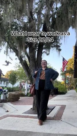 Good morning I am FREEZING. Learning how to dress for the fall at work is a learning experience.  (Also outfit is 🔗 ) #plussizeedition #curvetok #plussizefallfashion #size22 #plussizeoutfitinspo #psootd #plussizebusinesscasual 