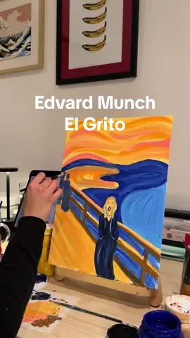 Pintando esta obra iconica del expresionismo😱 #pinturaacrilica #elgritomunch #scream 