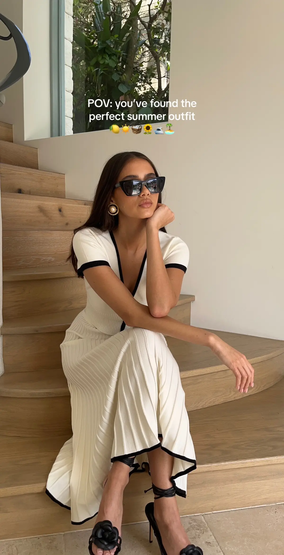 Meet JOLENE aka your new purchase. #summeroutfit #whiteblackknitset #whiteknitset #maxiskirt #oldmoneyaesthetic #vacationoutfit #holidayoutfit #styleinspo #timelessfashion #summerwardrobe #aussiesummer #MESHKI 