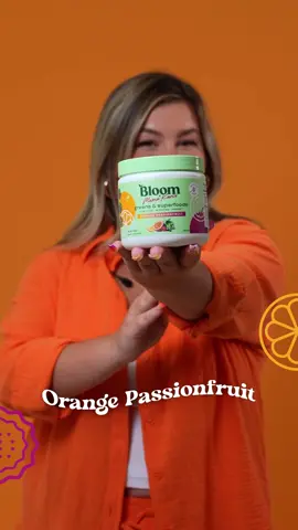 Introducing Bloom x MamaKarls Orange Passionfruit Greens! 🍊💜 A tropical new twist on your Greens inspired by @Mama Karls 🤍 love of sipping on hers at the beach. Grab the limited edition flavor now (while supplies last!) and get your Greens on 🌱 #bloom #mamakarls 