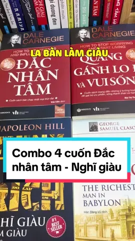Combo 4 cuốn sách dành cho những bạn giao tiếp kém, hay bị phiền não quấy nhiễu và đang cần 1 la bàn trong quá trình làm giàu và tự chinh phục bản thân. Đắc nhân tâm. Quẳng gánh lo đi và vui sống. Nghĩ giàu làm giàu. Người giàu có nhất thành Babylon. #dacnhantam #quangganhlodivavuisong #nghigiaulamgiau #nguoigiauconhatthanhbabylon #sachhay #sachhayexpress 