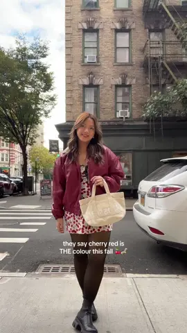 💌 #fallfashion #midsize #cherry #cherryred #autumn #autumnfashion #leather #newyork 