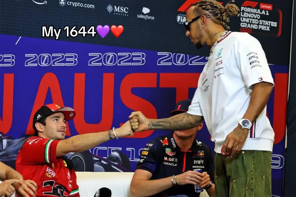 A full circle moment #lewishamilton #biancabustamante #charlesleclerc #1644 #f1academy #f1 #formula1 #austingp #usgp #unitedstatesgp #usagp 