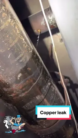 @ferncoinc power wrap to the rescue!! Temp. Fix until I get approved for the proper repair!  #fernco #leak #leaking #hole #pipe #repair #servicecall #serviceplumber #toilet #copperpipe #pipes #totherescue #temporaryrepair #getit #DIY #reels #reelsvideo #explorepage #plumber #plumbing #plumber_nation #plumblife 