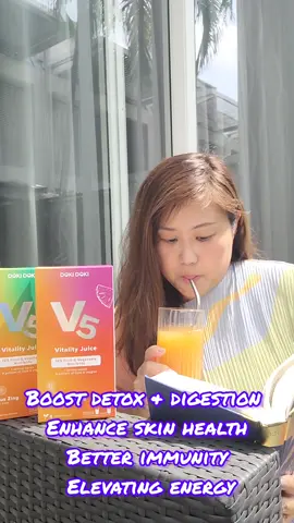 I am guilty of not having sufficient fruits and vegetables in my daily diet hence affecting my digestion.  Fret not as I have just added @Doki Doki  V5 Vitality Juice into my diet. This is an ideal blend designed to seamlessly fill your nutritional gap with over 125 phytonutrients from fruits and vegetables with many great health benefits such as boosting detox & digestion to enhancing skin health, supporting immunity, and elevating energy. Comes in the form of fruit nectar, just add water and 1 serving is equivalent to 5 fruits & vegetables portions. No added artificial concentrates or flavourings in it.  Comes into refreshing flavours: Citrus Zing, featuring Golden Lime 🍋, and Sweet Sour Tang, infused with Honey Pineapple 🍍  Taste like regular fruit juice and I like it chilled so I add cold water. If you are like me, don't have the discipline to have the adequate fruits and vegetables in your diet, this is a must have addition in your daily consumption!  Shop here https://www.dokijuice.com/shop/vitality/bvff #dokijuice #v5vitality  #newproductlaunch  #drinkablenutrition  #newlaunch #digestion #detox  #sglifestyleblogger #sglifestyle 