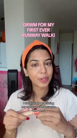 AHHHH walking on my first runway!?! fully having imposter syndrome, but also so ready to get out my comfort zone!? you can watch it live today at 5 pm on the mixed_bynasrin insta! 💖 #desi #bengali #runwaywalk #grwm 