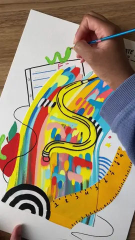 🍎 ✏️ 🐛 #painting #arttechniques #abstractart #abstractpainting #fyp #illustration #school #arttok 