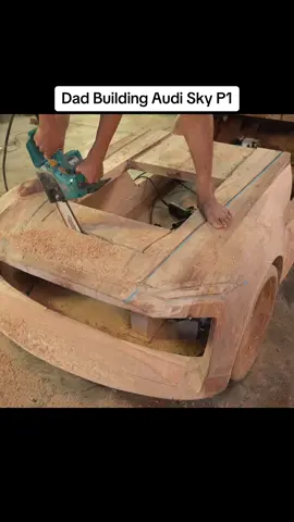 Dad Spent 3 Months Building a Wooden Audi For His Daughter P1 #homemade #audi #concept #ndwoodworkingart #building #build #foryou #woodworking #woodart #dad #daughter #car 