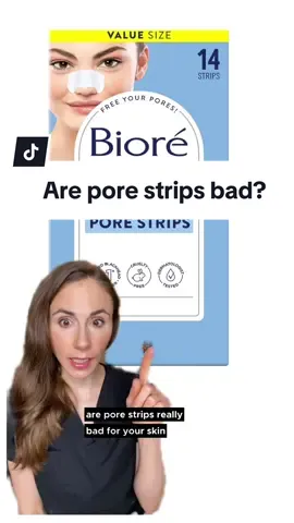 Are pore strips bad for your skin? They can help temporarily improve black dots on the nose. These aren’t blackheads, but rather little clusters of retained hairs. This is called trichostasis spinulosa & pore strips help remove the little clusters of hairs. Pore strips can be irritating, so don’t overdo it. Otherwise, they can be useful for this common cause of black dots on the nose. #porestrip #porestripnose #porestripremoval #dermatologist 