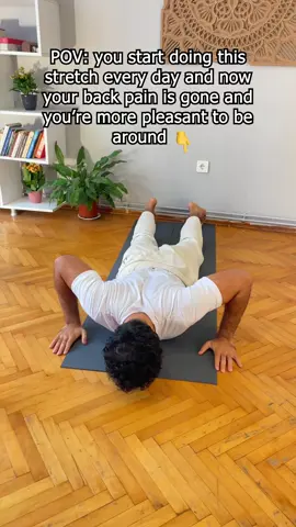 Your back WILL THANK YOU! Hold this position for 15 seconds on each side three times a day if you have a stiff or painful back.  As always, you do not need a crack as to experience the full benefits of this exercise 🙏 If you’re interested in my full back pain program check out the link in my bio 😊 Original video design by @jamesmoorewellness   #backpain #stretching #viral #trending 