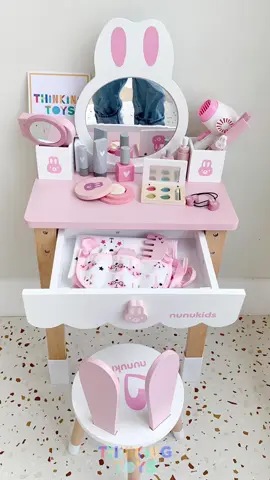 Little one’s will love playing dress up with our Pink Bunny Vanity Dresser. 👧💗💄 It consists of mirror, chair, and a table with drawer to furnish a space for makeup, brushes, and other accessories. Pink Bunny Vanity Dresser ₱3,995 only SHOP NOW! 🌈 #vanitydresserph  #vanitydresserforkidsph  #pretendplayset  #pretendplay #pretendplaysetsforkids #woodentoysph #openendedtoys #educationaltoysph #independentplay #giftideasph #independentlearning #learningthroughplay #parentingtips #kidslearningspace #thinkingtoysph