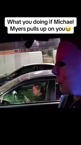 It’s all fun and games till Michael Myers pulls up on you🤣 #prank #tiktokcomedy #funnyvideos #pranks #prankvideo 