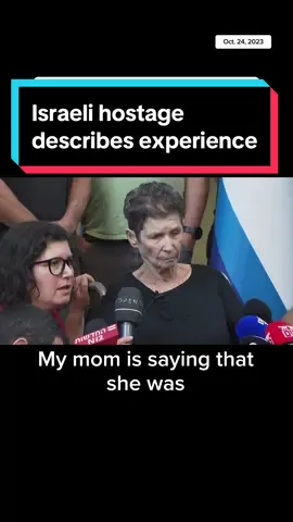 One of the Israeli hostages released by Hamas speaks out about her captivity. 85-year-old Yocheved Lifshitz spoke from a hospital in Tel Aviv describing a harrowing journey, an abduction by motorbike, and being held by Hamas in its “huge network” of tunnels under Gaza that looked “like a spiderweb.” Lifshitz also said she received food and received medical attention. She described what happened to her as translated by her daughter.