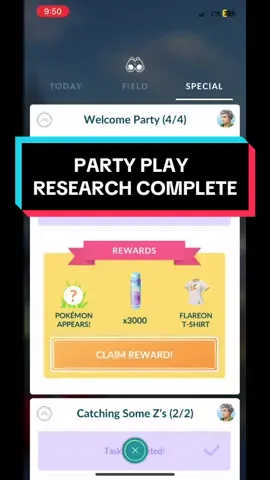 Have you Completed all 4 Pages of the Party Play Research? #pokemon #pokemongo #pogo #party #partyplay #research #valorxcam #community #fyp 