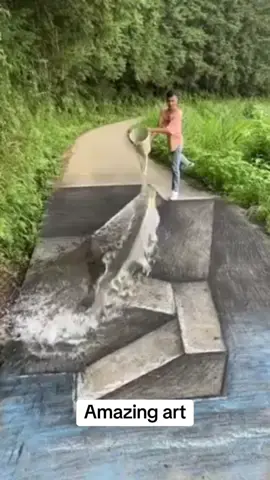Amazing art #art #dog #sidewalk #illusion 
