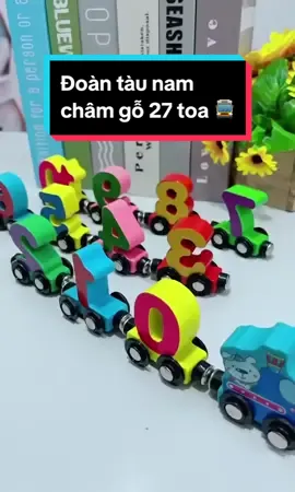 Đoàn tàu tí hon bằng gỗ, nam châm hít siêu tốt. 27 toa đủ bộ chữ cái và số cho bé tập làm quen sớm 🚍🚡 #taulua #dochoichuso #dochoituduy 