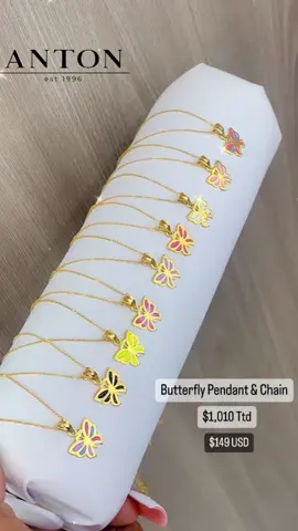 Back in Stock  Butterfly Chain & Pendant  $1,010 Ttd $149 Usd  Limited Stock ! International Shipping Available! #anton #frederickstreet #pos #trincitymall #thefallsatwestmall #eastgatesmall #christmas #gift #loading 