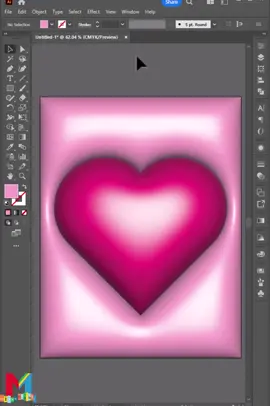 3d Inflate Heart Effect in Illustrator #adobeillustrator #3d #heart #graphicdesign #LearnOnTikTok #forbeginners #fyb #viral