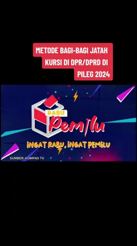 Metode bagi-bagi jatah kursi di DPR/DPRD Kota pada Pemilu Legislatif 2024 mendatang. Beginilah contoh sederhananya: KONTEN TIKTOK PKC TODAY BAGIAN TAK TERPISAHKAN DARI PRODUK JURNALIS. #pkctoday0 #pileg2024 